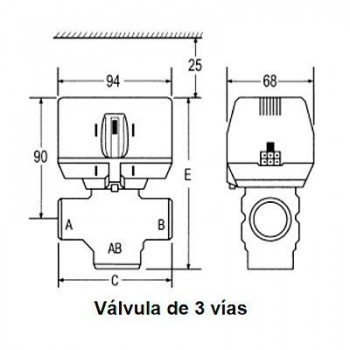 VÁLVULA DE 3 VÍAS ON/OFF SPDT VC6613M - HONEYWELL