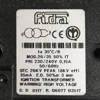TRANSFORMADOR QUEMADOR FIDA 26/35 50% IT ELECTRÓNICO