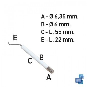 ELECTRODO DERECHA 6x55 d6 EL2/EL1.7 A 1.12 E ELCO